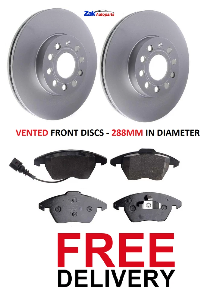 FOR VW JETTA 1.4 TSi 1.6 2.0 TDi (11-17) FRONT BRAKE DISCS & PADS SET NEW - Image 1 of 1