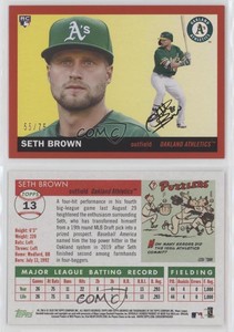 2020 Topps Archives 1955 Topps Red /75 Seth Brown #13 Rookie RC