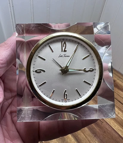 Vintage Seth Thomas 962  Lucite Acrylic Facet Alarm Clock Germany Movie Prop Cover