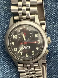 ORVIS Rare Quartz Alarm Men’s Watch WR 3atm Battery Cleaned With Nice Metal Band - Picture 1 of 3