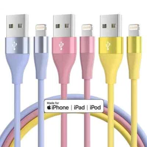 3 Pack 10ft Cable Fast Charger Cord Compatible with iPhone iPad iPod - Picture 1 of 6