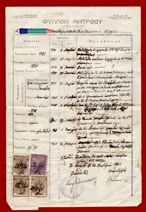 #47181 Grecia 1946. Documento militare con francobolli - Foto 1 di 2