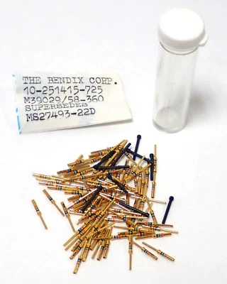 BENDIX M39029/58-360 CIRCULAR MIL SPEC AIRCRAFT CONTACTS, LOT OF 100, NOS! - Image 1 of 3