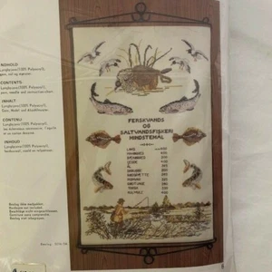 Vintage Danish Design Permin-Broderi Nadelspitzen-Set 70-1158 Wandbehang Fisch - Bild 1 von 7