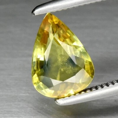 0.85 Ct Natural Blue-Yellow Sapphire Australia Heated Pear Shape Gemstone See VD - Image 1 of 2
