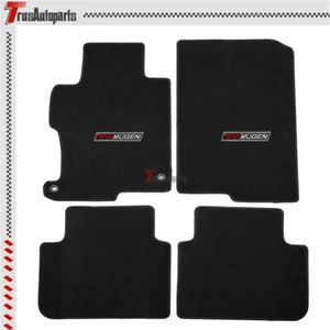 Fits 13-17 Honda Accord Sedan Black Nylon Floor Mats Carpet 4PCS Set w/ mugen - Picture 1 of 1