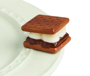 Nora Fleming GIMME S'MORE MINI A258 Ceramic Platter Charm smores - Picture 1 of 4