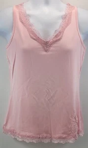 L) Vintage Faded Glory Stretch Spitzenborte rosa Tank Top klein (4/6) - Bild 1 von 9