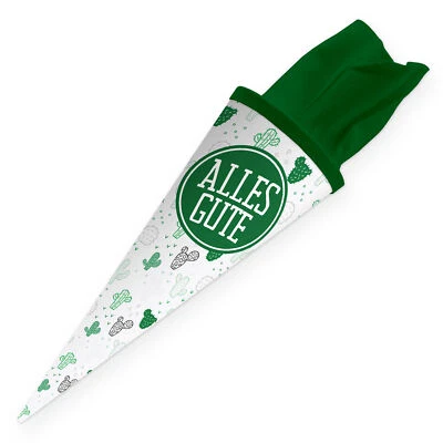 itenga Geschwister Schultüte 35cm Muster Kaktus Zuckertüte Aufkleber Alles Gute