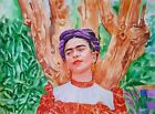 11,69 × 16,06" Frida Kahlo watercolor SIGNED&DATED
