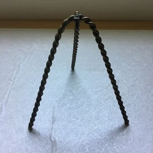 Adjustable Tripod Twisted Wire style brass Display Stand w/ Hook Hanger 6.5"H - Picture 1 of 4