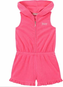 Juicy Couture Big Girls Pink Hooded Romper Size 7 8/10 12 $60 - Picture 1 of 1
