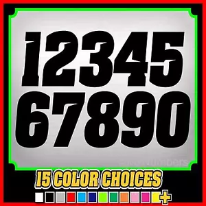 Juego de pegatinas de número de bicicleta de tierra calcomanías de placas motocross go kart ATV UTV MX RM CRF - Imagen 1 de 2