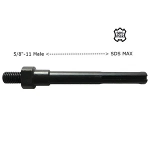 Adaptador de broca de núcleo 5/8""-11 macho a SDS MAX para taladros de martillos - Imagen 1 de 1