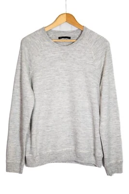 John Varvatos Sweater Crewneck  Gray Cotton Long Sleeve Pullover - Men's M Foto 1 de 4