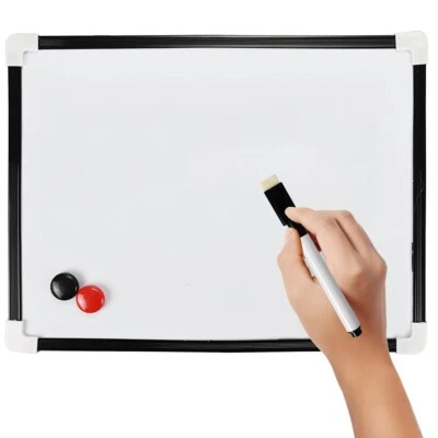 MAGNETIC SMALL WHITE BOARD Whiteboard Dry Wipe Wall Hanging Memo List Planner UK - Image 1 of 3