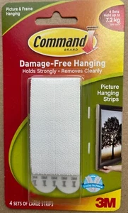 3M Command 17206 Large Picture Hanging Strips White - Picture 1 of 2