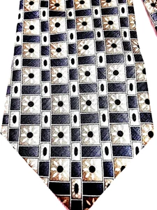 STAFFORD EXECUTIVE Beautiful Men's Neck Tie 58" X  4" 100% Silk Beige Floral - Picture 1 of 5