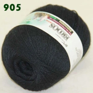 Sale 1ballx50g LACE Crochet Acrylic Wool Cashmere hand knitting Yarn Black - Picture 1 of 24