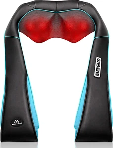 MagicMakers Neck Massager with Heat - Electric Shiatsu Deep Kneading Back Massag - Picture 1 of 9