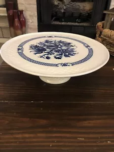Schumann Bavaria Germany Echt Cobalt Blue & White 12” Cake Stand Plate Vintage - Picture 1 of 4