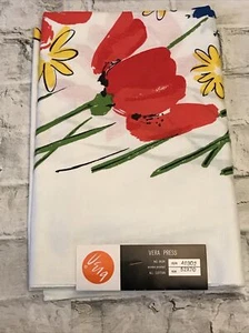 VTG Vera Neumann Screen Print Bright Floral No Iron All Cotton Tablecloth 52x70 - Picture 1 of 9