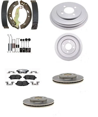 Brake Ceramic Pads Rotors Shoe Drums and Spring Kit Fits Ford Fiesta 2011-2019 - Image 1 of 4