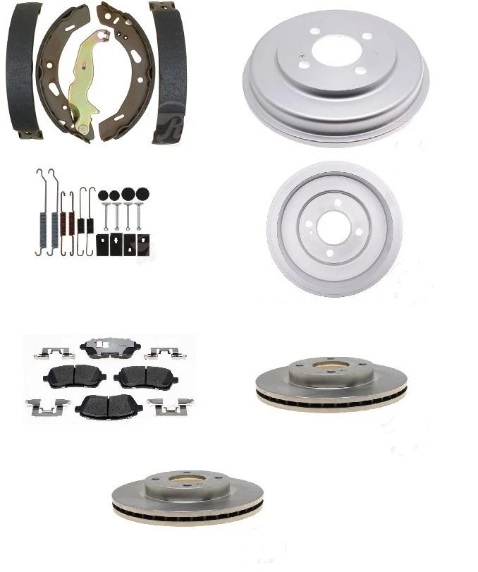 Brake Ceramic Pads Rotors Shoe Drums and Spring Kit Fits Ford Fiesta 2011-2019 - Image 1 of 4