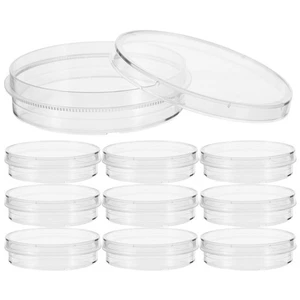 10pcs Plastic Petri Dish With Lid - 60mm Transparent Cell Culture Plates For - Picture 1 of 12