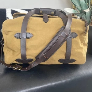 FILSON kleine Reisetasche hellbraun Canvas Leder Made in USA top gebraucht 44x25x28cm - Bild 1 von 12
