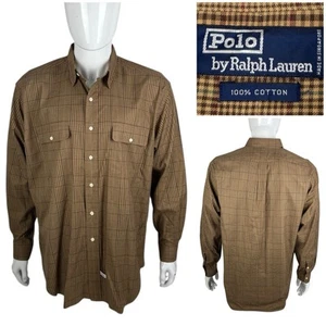 Polo Ralph Lauren Mens Large Shirt Checks Plaid 100% Cotton Vintage Casual EUC - Picture 1 of 9