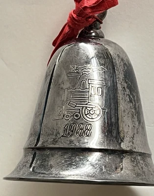 Campana musical Kirk Stieff 1988 vintage placa de plata con caja original Foto 1 de 4