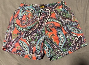 Vintage Polo Ralph Lauren Swim Trunks Paisley Mens Large - Picture 1 of 11