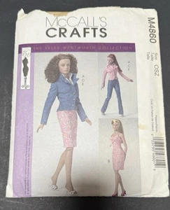 "Patrones de ropa para muñeca McCall's Tyler Wentworth años 90 estilo Y2K 16"" #4860 SIN CORTAR" - Imagen 1 de 2