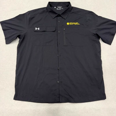Camisa East Texas A&M Lions Para Hombres 2XL Negra NCAA Softbol Cuello Abotonado Foto 1 de 4