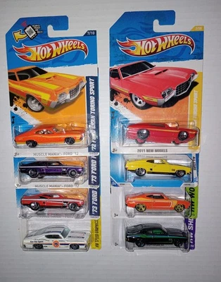 Hot Wheels Lote De 8 Mixtos Falcon-Torino Muscle Cars, Varias Fechas De Fabricación Foto 1 de 4