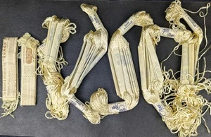 Antique 1920s Heminway Texto Rope Artificial Silk Needlecraft Skeins Lot Cream - Picture 1 of 5