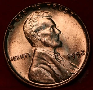 Uncirculated Red 1952 Philadelphia Mint Copper Lincoln Wheat Cent - Picture 1 of 2