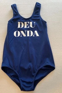 Teashirt Swimwear Girls Large Blue Deu Onda Scoop Neck One Piece Sleeveless - Picture 1 of 8