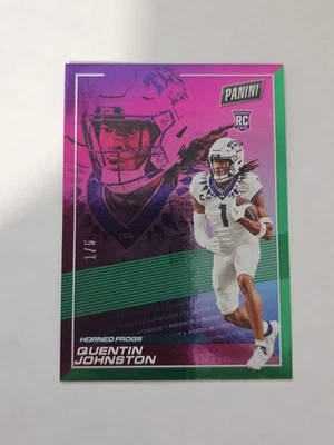 2023 Panini NFL Player of the Day Quentin Johnston Rookies RC Green 1/5 - Image 1 of 4