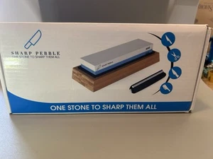 Sharp Pebble Sharpening Stone. Double Sided. #1000-# 6000. Angle Guide. New. - Picture 1 of 9