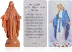 3" Virgin Mary Statue with Prayer Card Religious Gifts for Women Catholic Small - Picture 1 of 12