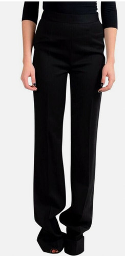 DSQUARED2 Pantalone Lana Elasticizzato Donna 28 Nero Bootcut Lunghezza Completa Zip Laterale