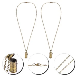 2 Pcs Urn Necklace Man Memorial Cremation Jewelry Pendants for Ashes - Picture 1 of 12