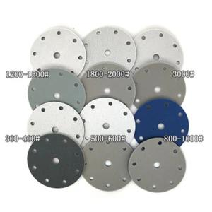 Papel de lijado de disco de lijado esponja seca húmeda de 150 mm 6 pulgadas 300-3000 grit gancho bucle de 9 orificios - Imagen 1 de 4