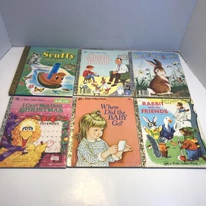 6 Assorted Little Golden Book Lot Tommy Bunny Sesame Street Christmas Rabbit - Imagen 1 de 16