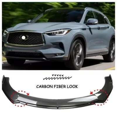 Front Bumper Lip Splitter Spoiler Kit Carbon Style Kit For Infiniti QX50 QX60 Foto 1 de 4