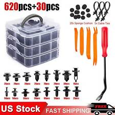 650Car Retainer Clips & Plastic Fasteners Kit with Fastener Remover Assortment