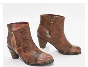 Spring Step L'Artiste Women's Waterlily Booties Brown Multi Shoes Size 10 NWOB - Picture 1 of 9