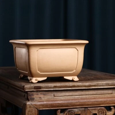 Maceta Bonsai en Maceta Cuadrada Hecha a Mano Colección China Refinar Zisha de 10,63 pulgadas Foto 1 de 4